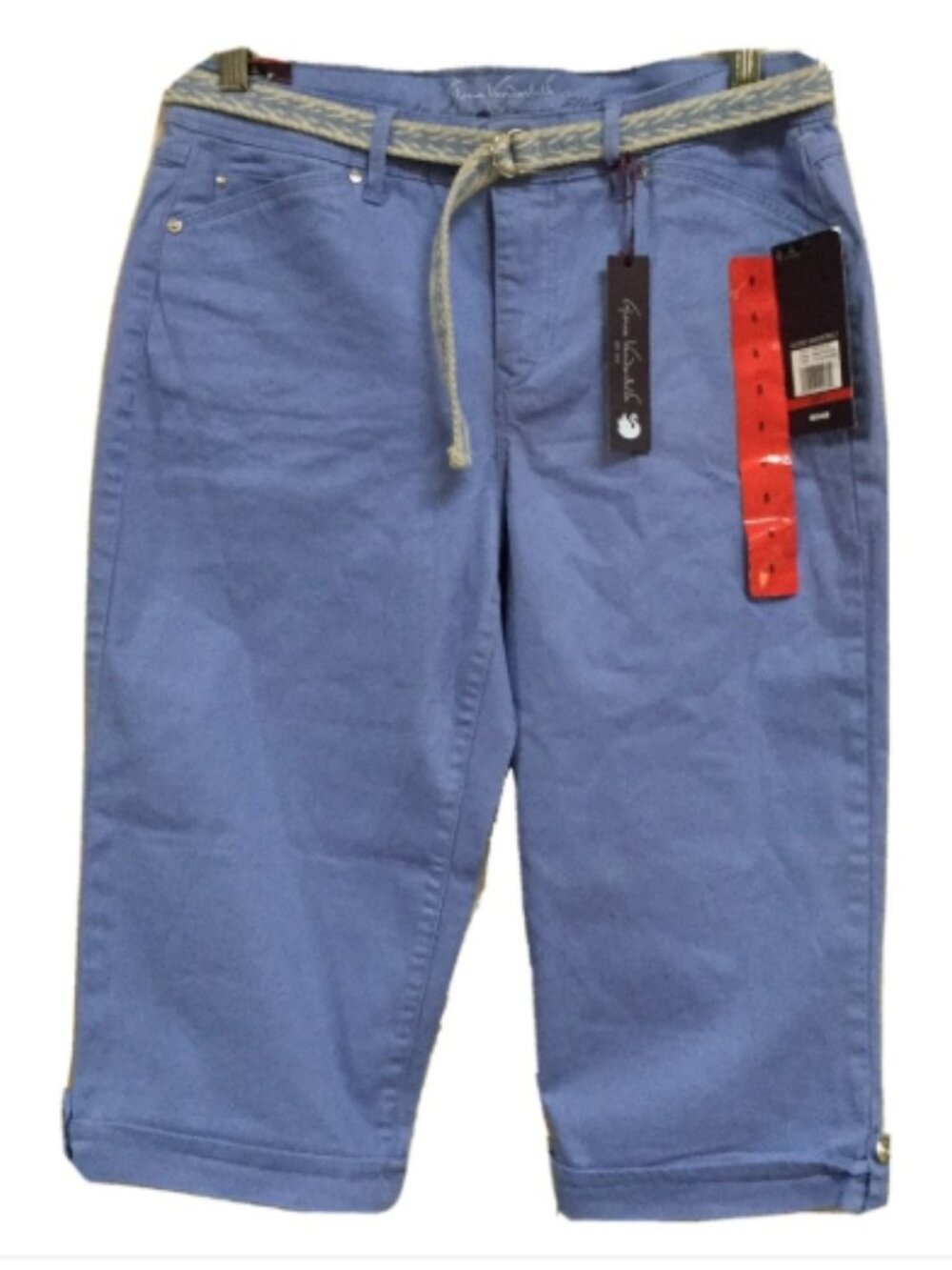 Gloria Vanderbilt Size 8 Lillian Skimmers Capri pants Slimming Stretch blue NWT